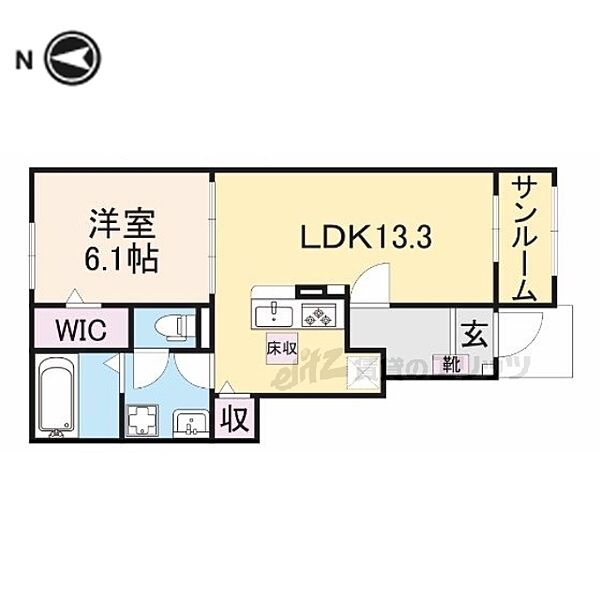 カーサ　フェリーチェ 105｜京都府京田辺市草内上リ立(賃貸アパート1LDK・1階・50.01㎡)の写真 その2