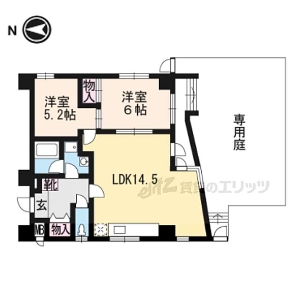 フォルム長岡天神 ｜京都府長岡京市天神1丁目(賃貸マンション2LDK・1階・54.72㎡)の写真 その2