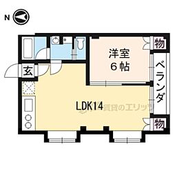阪急京都本線 長岡天神駅 徒歩14分の賃貸マンション 3階1LDKの間取り