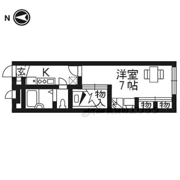 京都府木津川市州見台(賃貸アパート1K・2階・22.35㎡)の写真 その2