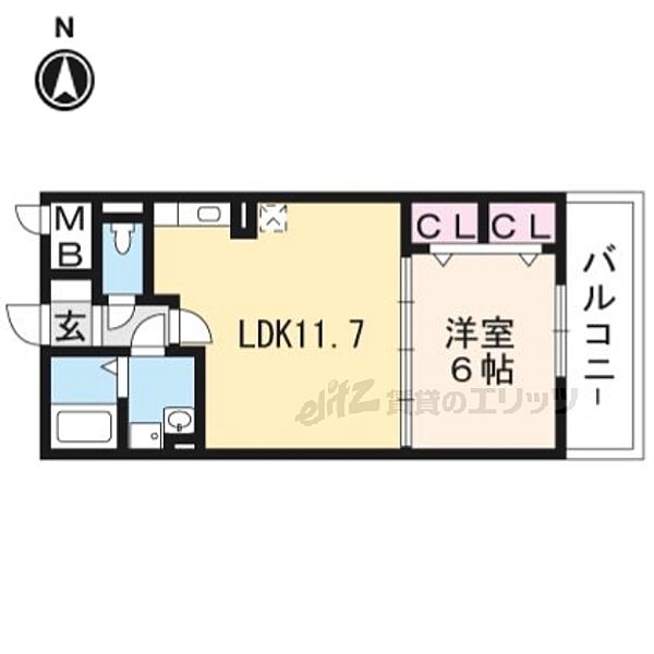 リバーファーム 104｜京都府京都市伏見区羽束師鴨川町(賃貸アパート1LDK・1階・40.20㎡)の写真 その2