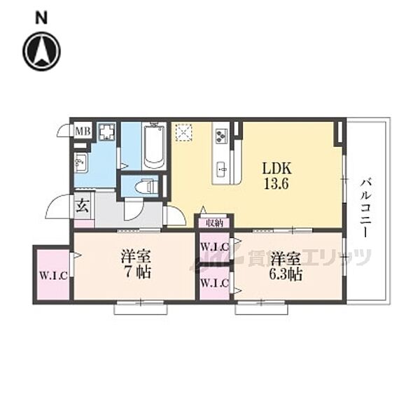 グランフォレスタ 305｜京都府京都市伏見区醍醐槇ノ内町(賃貸アパート2LDK・3階・60.31㎡)の写真 その2