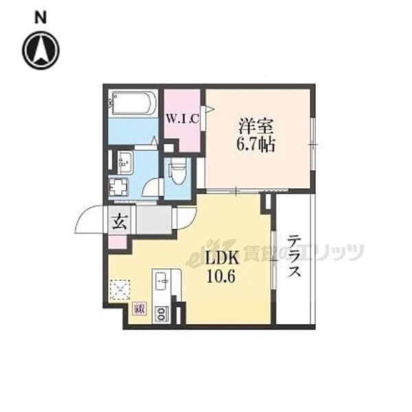 ハレレア 103｜京都府京都市伏見区羽束師菱川町(賃貸アパート1LDK・1階・40.92㎡)の写真 その2