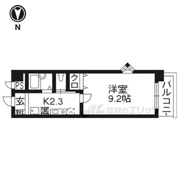 ラ・サンセリテ 207｜京都府京都市伏見区竹田西桶ノ井町(賃貸マンション1K・2階・26.26㎡)の写真 その2