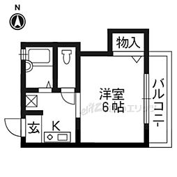 阪急京都本線 長岡天神駅 徒歩8分の賃貸アパート 2階1Kの間取り