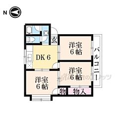 京都地下鉄東西線 椥辻駅 徒歩8分の賃貸アパート 1階3DKの間取り