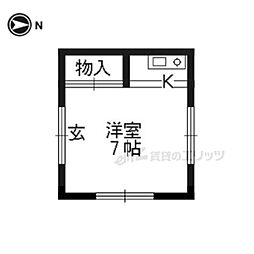 VENTURA ENDO松 Ａ 1階ワンルームの間取り