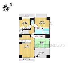 ローレルスクエア木津川台第1期4番館 1階3LDKの間取り