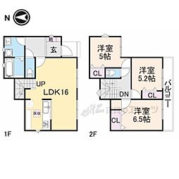 JR奈良線 棚倉駅 徒歩9分の賃貸一戸建て 1階3LDKの間取り