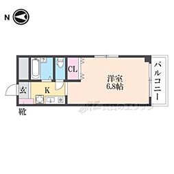 京阪本線 伏見桃山駅 徒歩1分の賃貸マンション 3階1Kの間取り