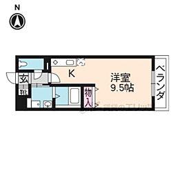 コテージタケダ 2階1Kの間取り