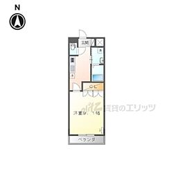 サンパレス 2階1Kの間取り