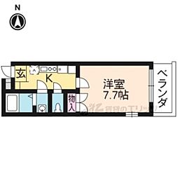 京阪本線 丹波橋駅 徒歩4分の賃貸マンション 1階1Kの間取り