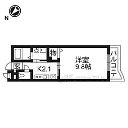 EXE VILLA EAST 4階1Kの間取り