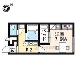 レオパレスＨｏｌｌｙ 1階1Kの間取り