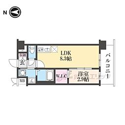 ソルテラス京都JUJO薫 4階1LDKの間取り
