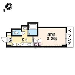 近鉄京都線 小倉駅 徒歩14分の賃貸マンション 4階1Kの間取り