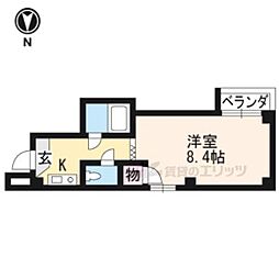 メゾン・ド・リーブルII 2階1Kの間取り