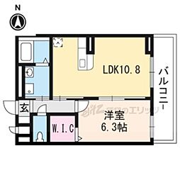 プレッソ・ロートII 3階1LDKの間取り
