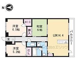 京阪本線 藤森駅 徒歩9分の賃貸マンション 5階3LDKの間取り