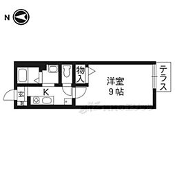 ノース・ヒル 1階1Kの間取り