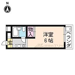 近鉄京都線 竹田駅 徒歩14分の賃貸マンション 2階1Kの間取り