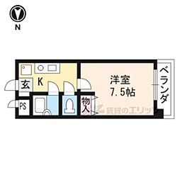 ルシエル 2階1Kの間取り
