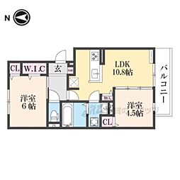 Ｂｅｌｌ　ｓｏａｒ 2階2LDKの間取り