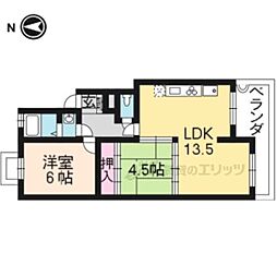 阪急京都本線 東向日駅 徒歩8分の賃貸マンション 3階2LDKの間取り