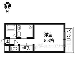 JR東海道・山陽本線 向日町駅 徒歩10分の賃貸マンション 2階1Kの間取り