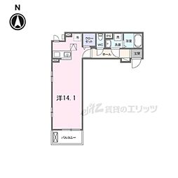 ガーデン・アイリス 102 1階1Kの間取り