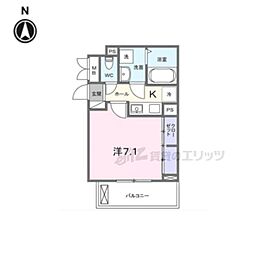 ガーデン・アイリス 1階1Kの間取り