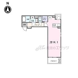 JR奈良線 城陽駅 徒歩10分の賃貸アパート 2階1Kの間取り