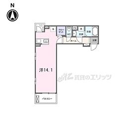 JR奈良線 城陽駅 徒歩10分の賃貸アパート 3階1Kの間取り