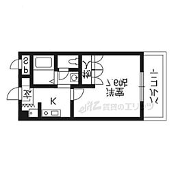 リヴィエール 1階1Kの間取り