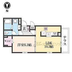 パークガーデン 1LDKの間取図画像