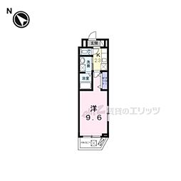 ヒカルサ京田辺大住 1Kの間取図画像