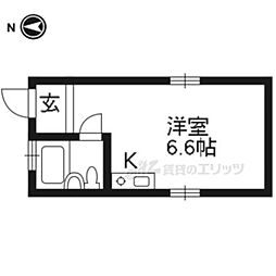 シェロ中書島 ワンルームの間取図画像