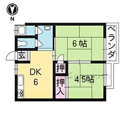 三丁目ハイツ 2DKの間取図画像