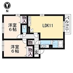 シエスタ 2LDKの間取図画像
