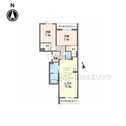 アンド ベンジャミン 2LDKの間取図画像