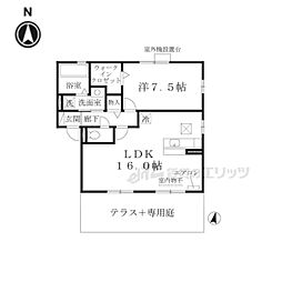 リビングタウンくにみB棟 1LDKの間取図画像