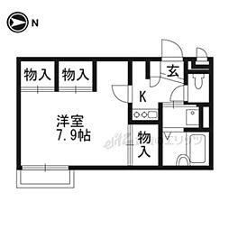 ディスポレール 1Kの間取図画像