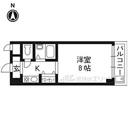 ウェストヒルズ 1Kの間取図画像