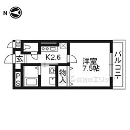 メゾンNICO 1Kの間取図画像