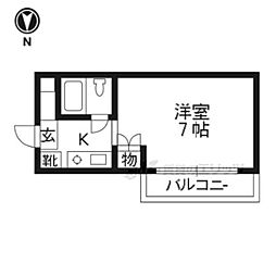 サンライト橋本 ワンルームの間取図画像