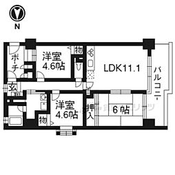 サンロイヤル新田辺アカデミア1号館 3LDKの間取図画像