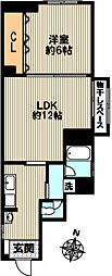 SD六甲 2Kの間取図画像