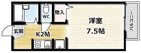 サニーハイツ中川 C棟 110｜京都府京田辺市三山木直田(賃貸アパート1K・1階・22.17㎡)の写真 その2