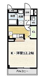 トリオンファーレ 2階ワンルームの間取り